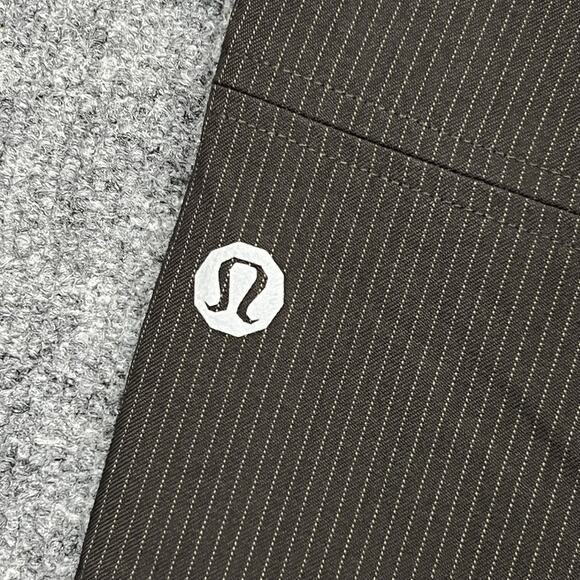 Lululemon Pants Men's 38 Brown Pinstripe Straight Leg Golf Dress Athletic Casual - Picture 4 of 11